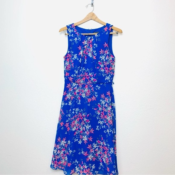 J H Blue Floral Dress - Picture 1 of 11